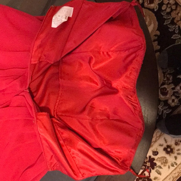 Prom Red Color Strapless Party Dress ♥️♥️ - Picture 6 of 7